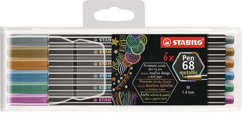 STABILO Fasermaler Pen 68 6806/8-11-01 metallic ass. 6 Stück