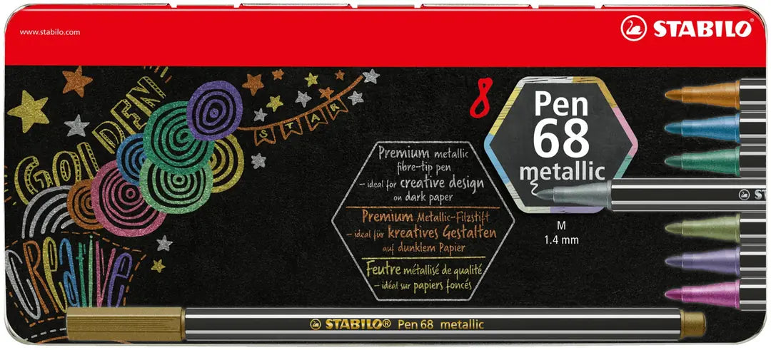 STABILO Fasermaler Pen 68 6808/8-31 metallic ass. 8 Stück