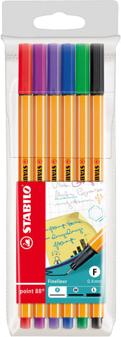 STABILO Feinschreiber point 88 0.4mm 88/6 6 Farben ass.