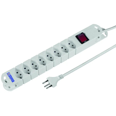STEFFEN Steckdosenleiste 3m 20 201238 S weiss, T13 8 Stecker