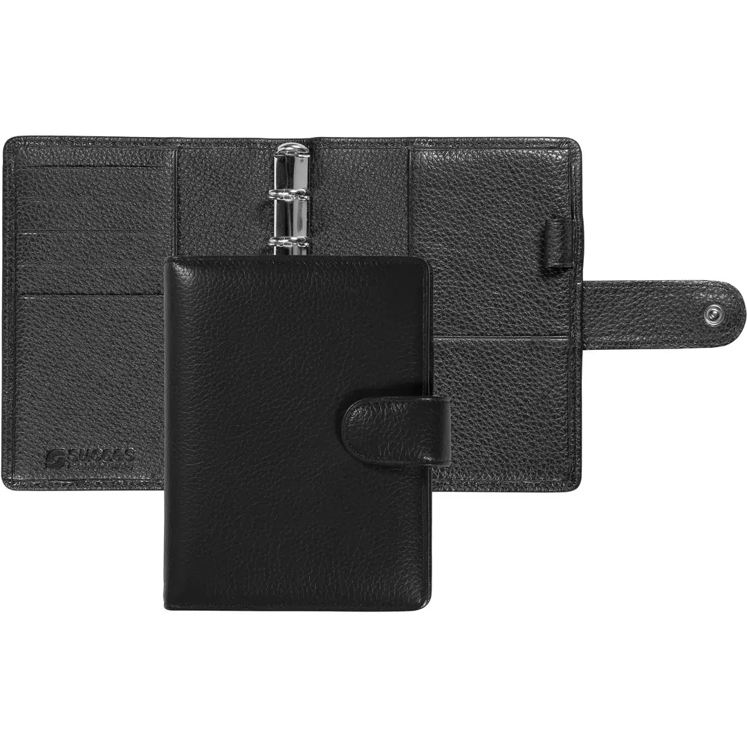 SUCCES Agenda Junior Ringbuch Cadiz 84236502U Leder schwarz 11x14.2cm