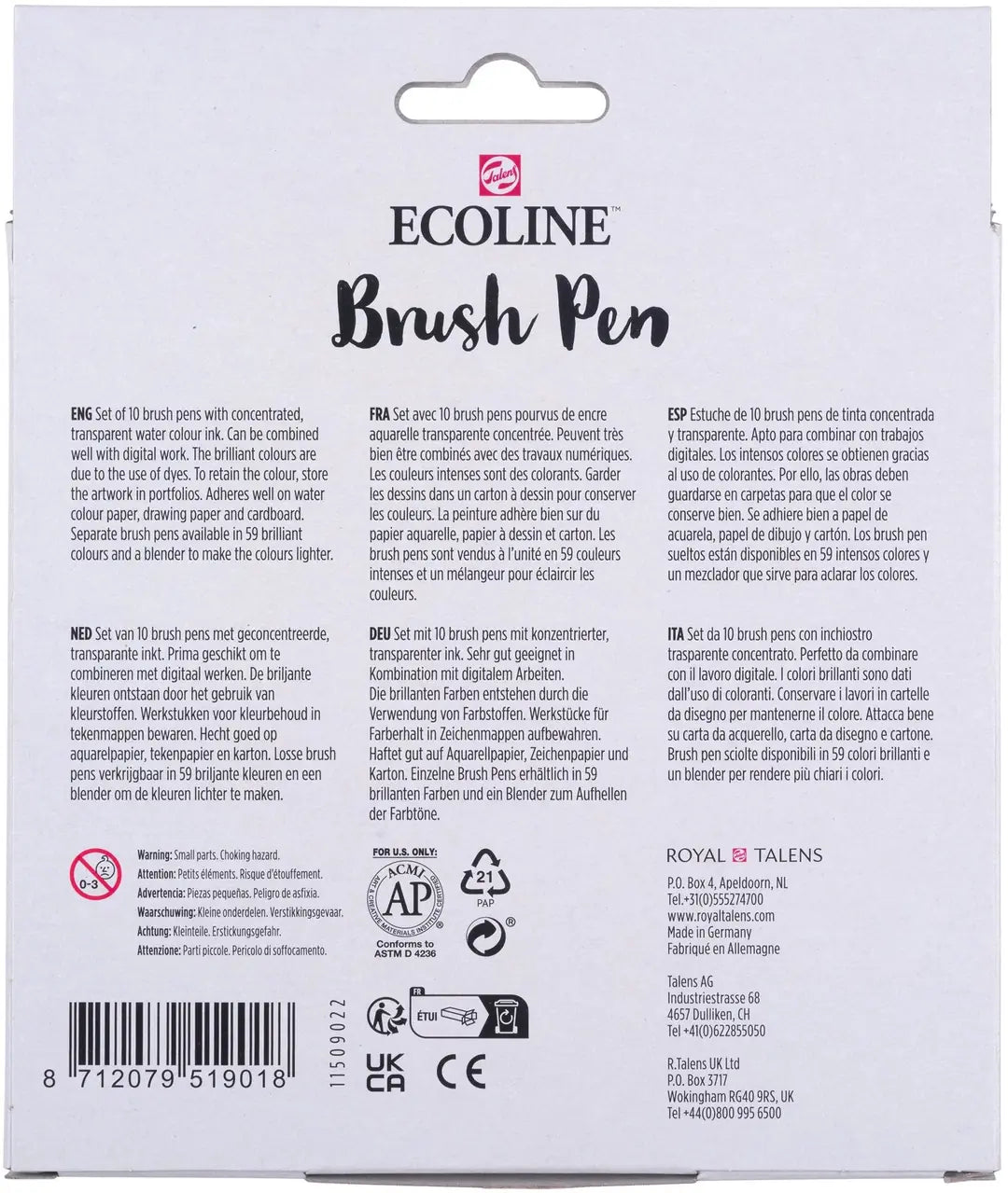 TALENS Ecoline Brush Pen Set 11509007 ass. 10 Stück