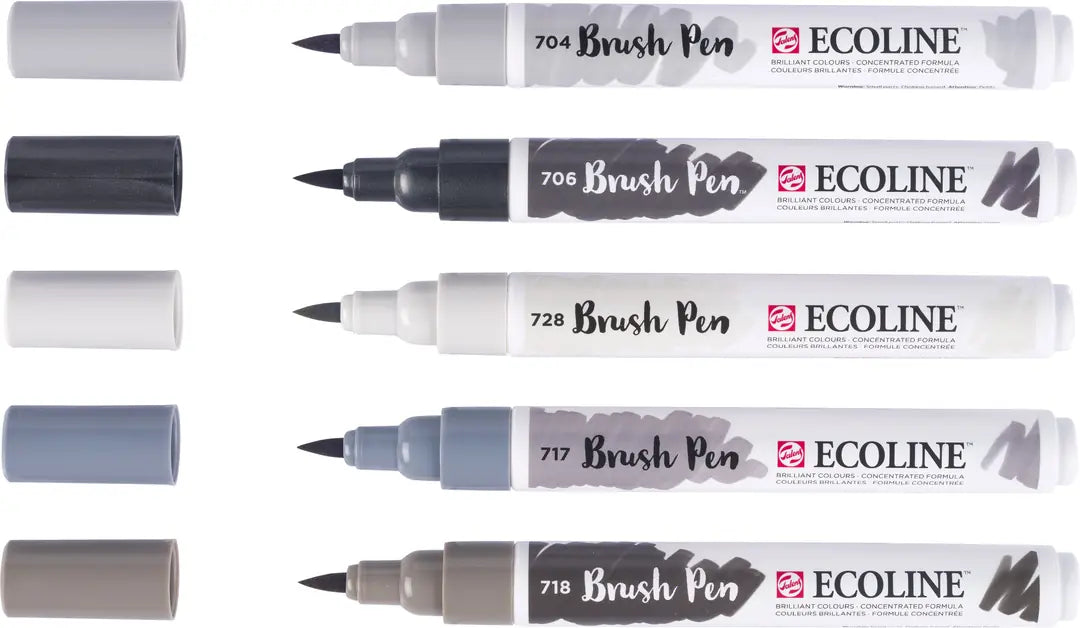 TALENS Ecoline Brush Pen Set 11509937 grey 5 Stück