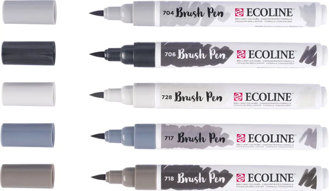 TALENS Ecoline Brush Pen Set 11509937 grey 5 Stück