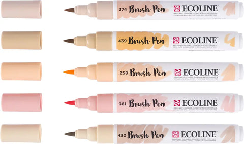 TALENS Ecoline Brush Pen Set 11509941 beige-rosa 5 Stück