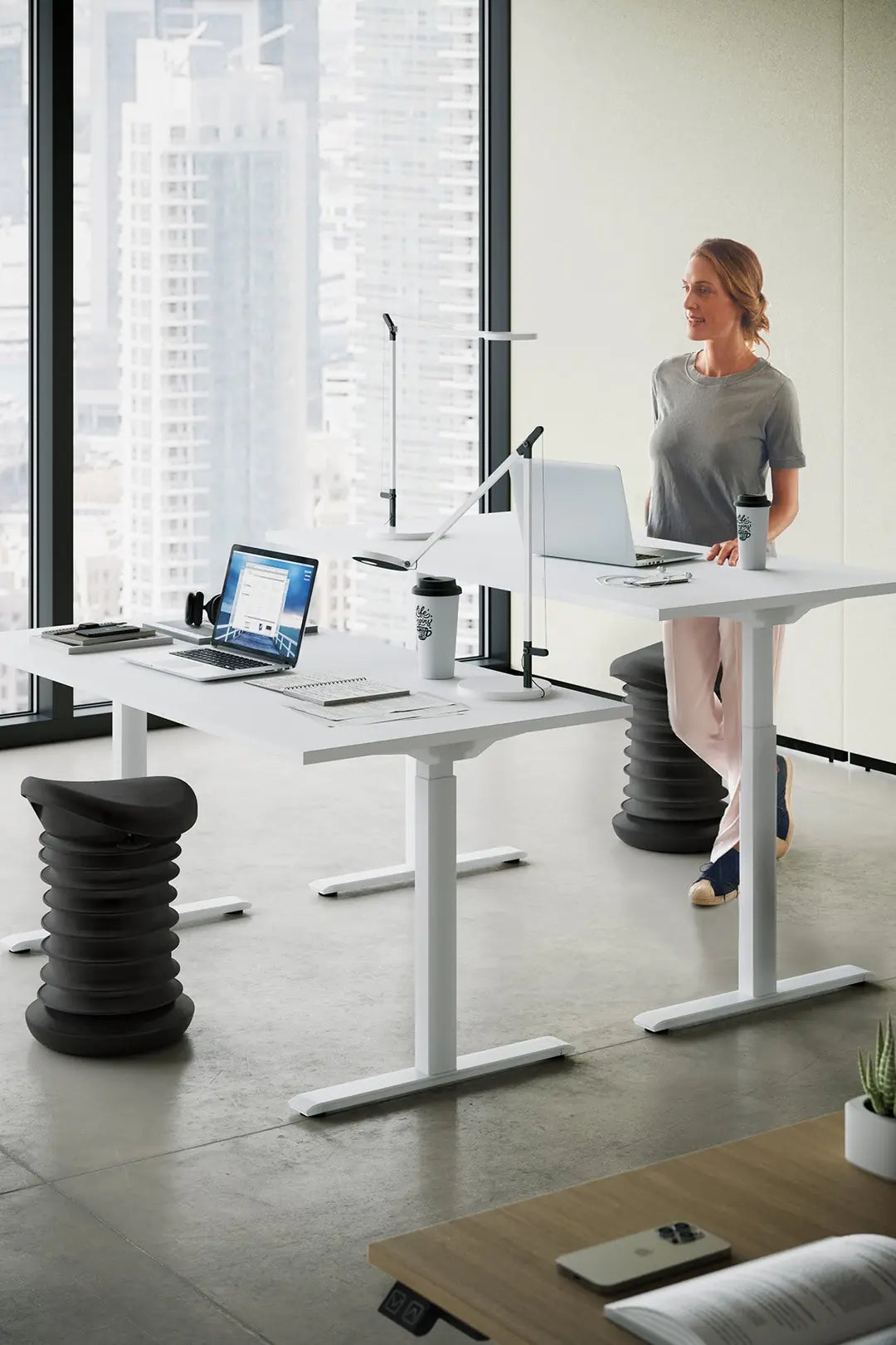 TOPSTAR Hubtischgestell E-Table TWV2UV weiss