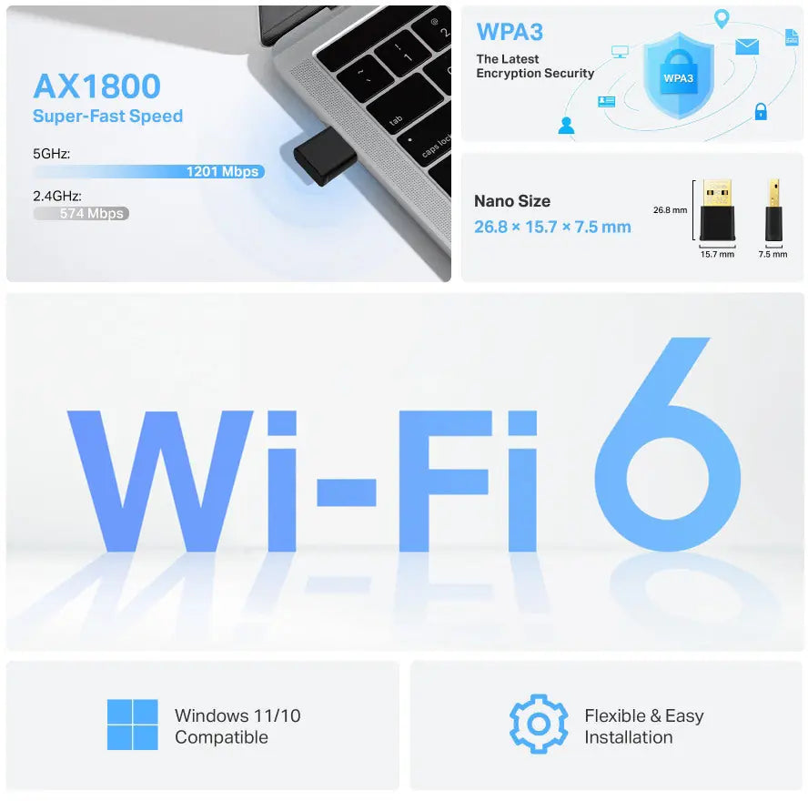 TP-LINK Nano DB WiFi 6 USB Adapter Archer TX20U Nano AX1800