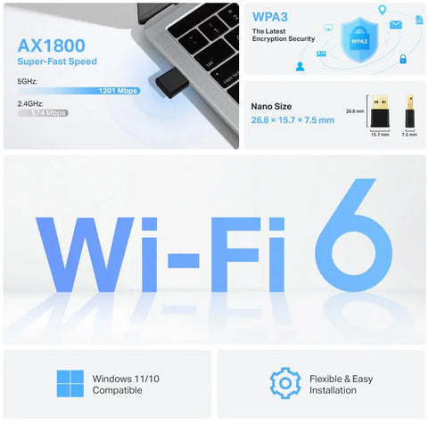 TP-LINK Nano DB WiFi 6 USB Adapter Archer TX20U Nano AX1800