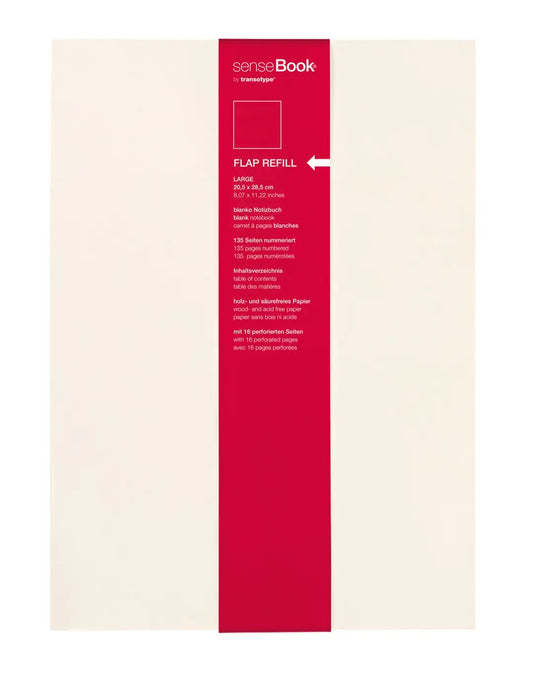 TRANSOTYPE senseBook FLAP REFILL A4 75510402 kariert, L, 135 Seiten beige