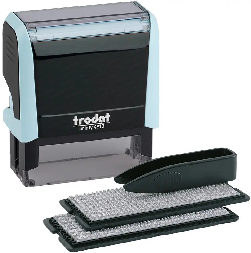TRODAT Printy 4913 Typo 5 Zeilen Text 180861 pastellblau