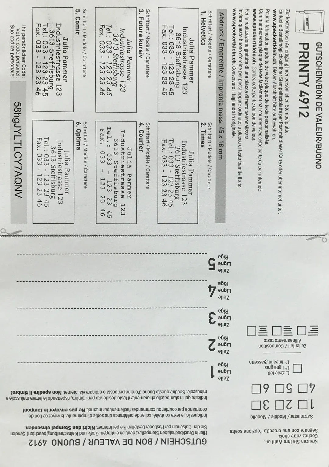 TRODAT Ersatzgutscheine TP114992 für 4912S