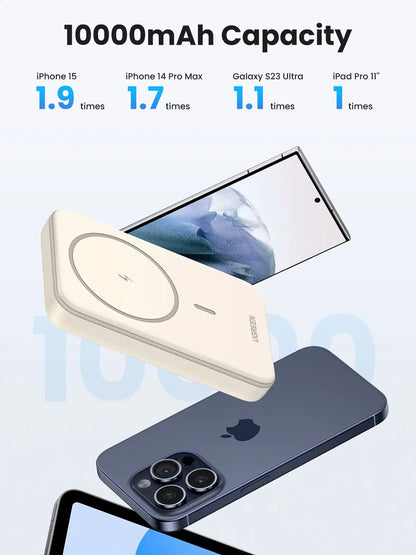 UGREEN Magnetic Power Bank 10000mAh 25208 20W,Wireless , Beige