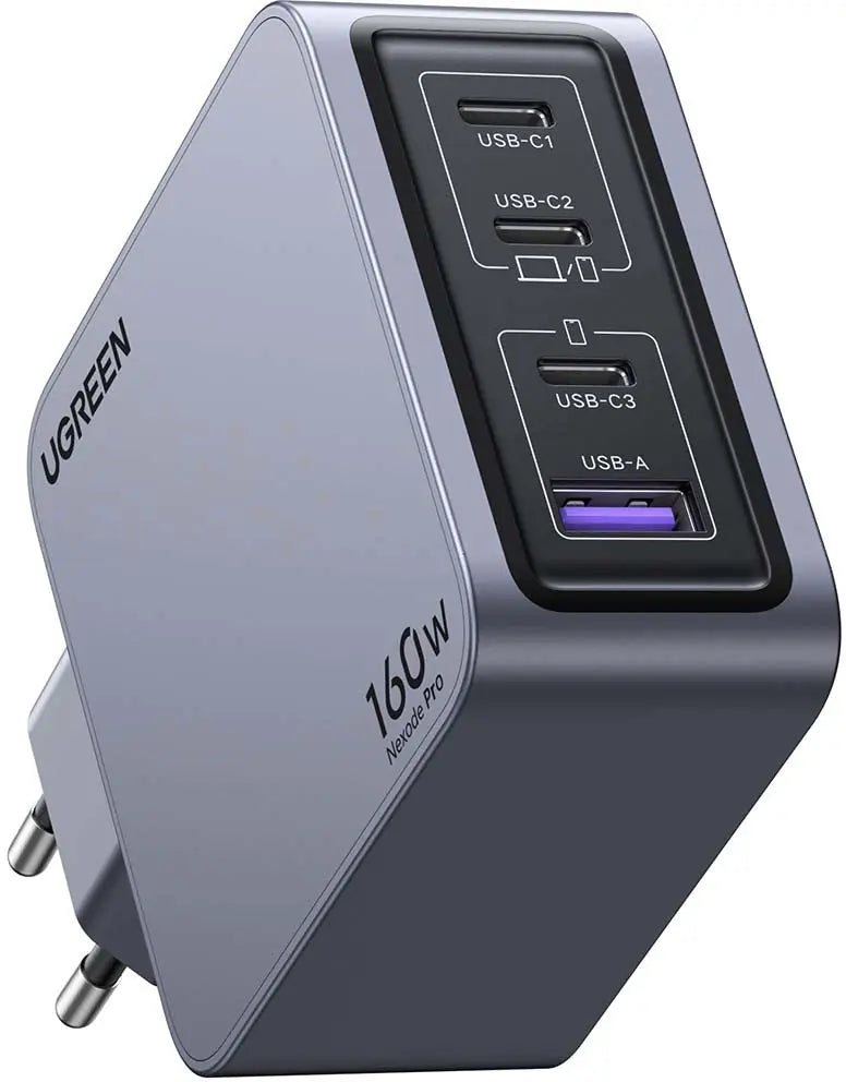 UGREEN USB Wallcharger Nexode Pro 25877 160W, 4-Port,PD,GaN w.Cable