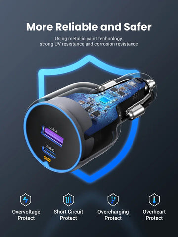 UGREEN Fast Car Charger 63W 2-Port 35023 1x USB-C, 1x USB-A