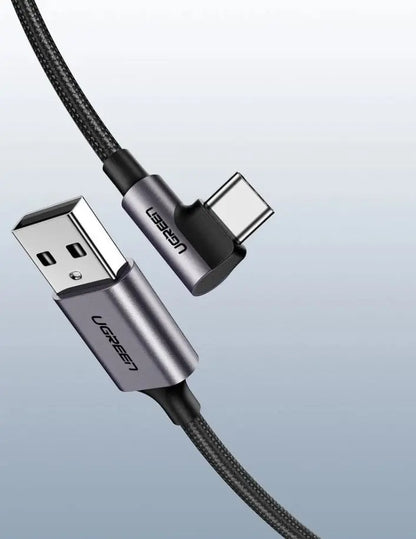 UGREEN USB-A to USB-C Cable 2m 50942 Right Angle, Space Gray