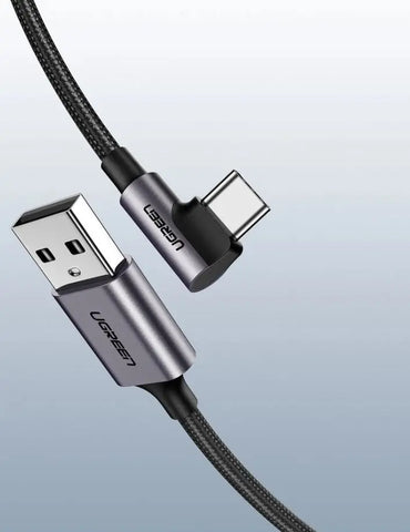 UGREEN USB-A to USB-C Cable 2m 50942 Right Angle, Space Gray