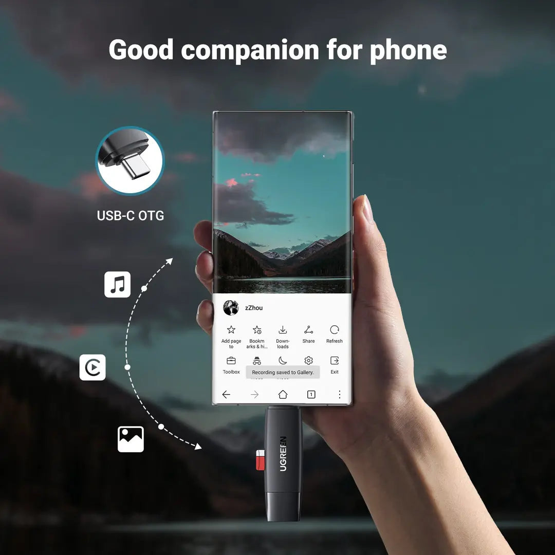 UGREEN Card Reader Multifunction 80191 Black, (BB)