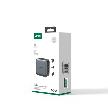 UGREEN Worldwide Travel Fastcharger 90409 65W,USB-A,2x USB-C,GaN Tech