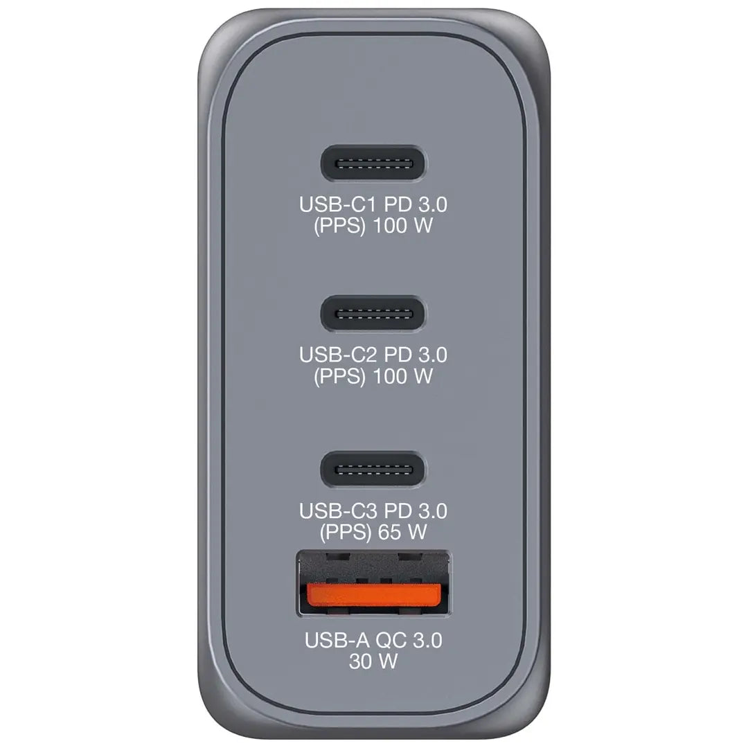 VERBATIM Charger 100W GaN grey 32202 3xUSB-C 1xUSB-A +Adapter UK/US