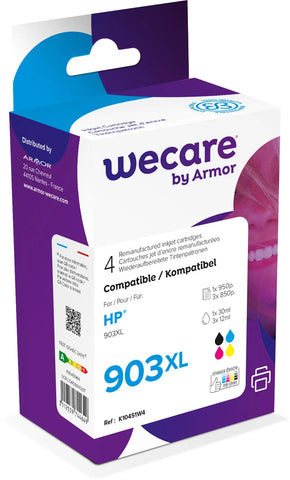 WECARE Tinte 903XL rebuilt CMYBK 1CC20AEWE z.HP OfficeJet 6950 30/3x12ml
