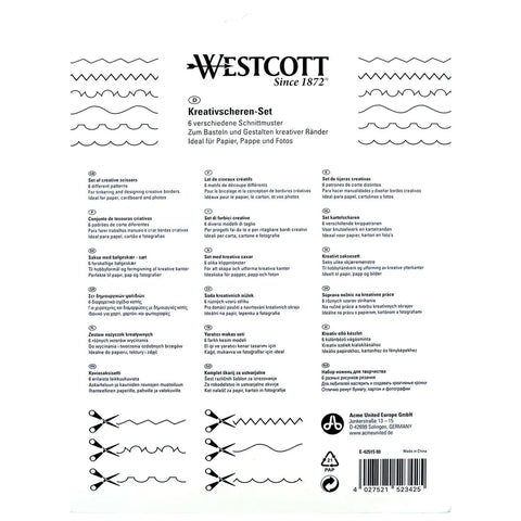 WESTCOTT Kreativscheren-Set 14cm E-42515 00 farbig ass.
