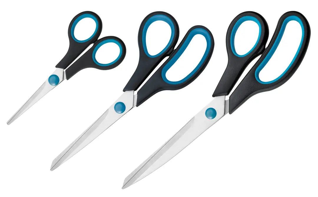 WESTCOTT Scheren-Set 13/21/25cm N-9002700 schwarz/blau 3 Stück
