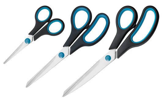 WESTCOTT Scheren-Set 13/21/25cm N-9002700 schwarz/blau 3 Stück