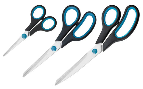 WESTCOTT Scheren-Set 13/21/25cm N-9002700 schwarz/blau 3 Stück