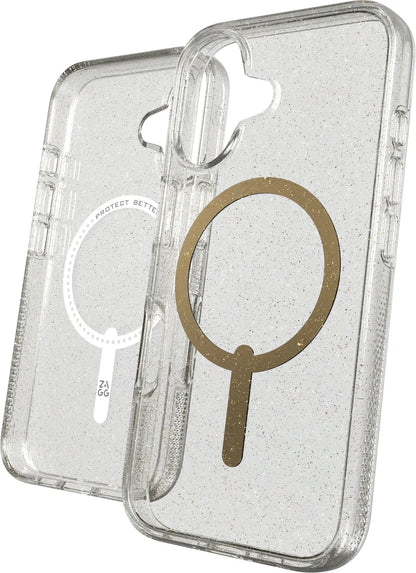 ZAGG Milan Cases Snap Apple 702315126 iPhone 16,Gold Glitter
