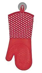 Topfhandschuh rot aus Silikon und Baumwolle