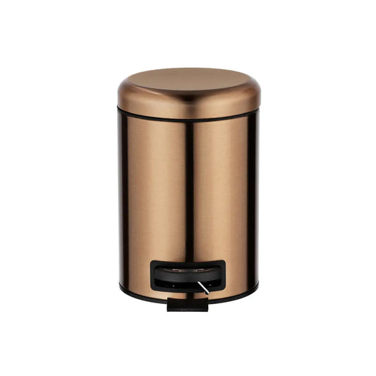 Wenko - Stainless Steel Cosmetic Step Bin Leman Metallic 3 Ltr. Copper - Stylish & Practical Storage! 🗑️✨