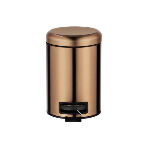 Wenko - Stainless Steel Cosmetic Step Bin Leman Metallic 3 Ltr. Copper - Stylish & Practical Storage! 🗑️✨