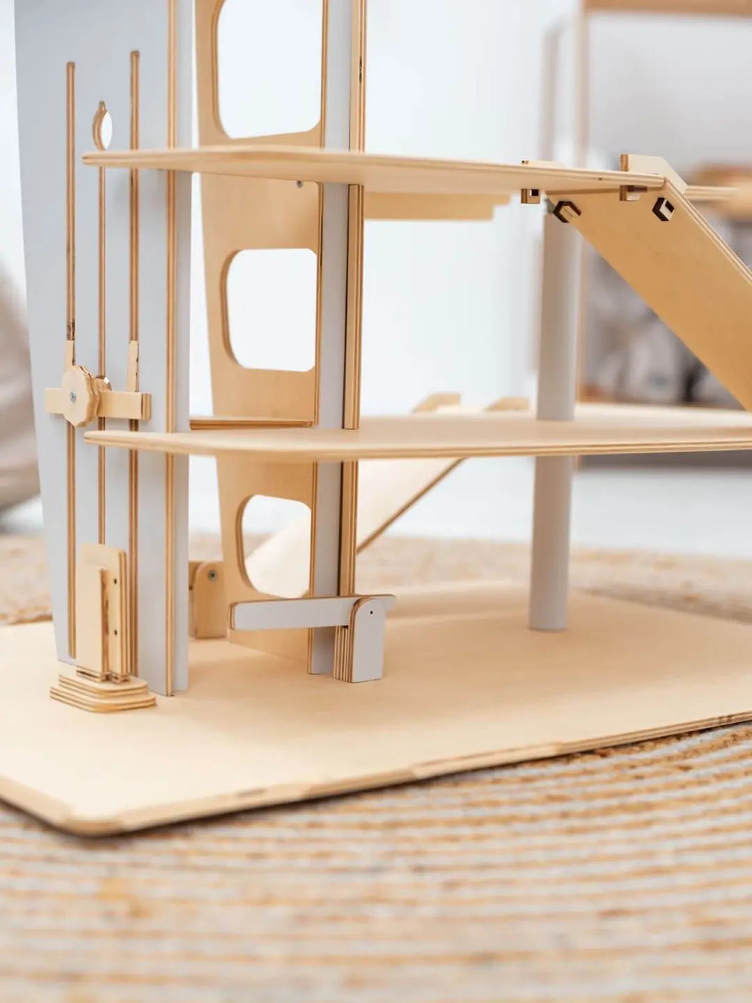 toy car garage with elevator