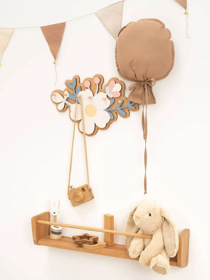 wood flower wall hooks girls room