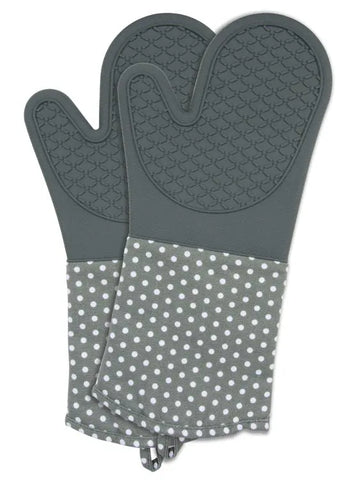 Topfhandschuhe Silikon, 2er grau/weiss