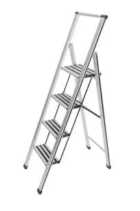 Klappleiter 4 Stufen Aluminium silber matt/schwarz