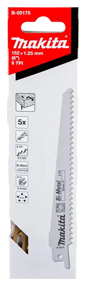 
          5 BiMetall- Säbelsägeblätter für Metall und olz
          B-05175
        