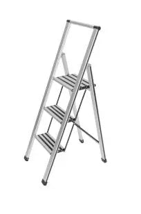 Klappleiter 3 Stufen Aluminium silber matt/schwarz
