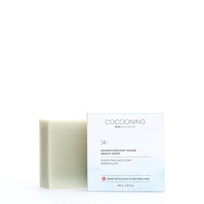 Cocooning Biocosmetics - Jabón Facial de Arcilla Verde - Desintoxica y Rejuvenece 🌿✨