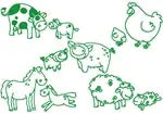 Kinder Stempel Minos Bauernhof