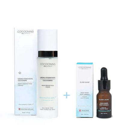 Cocooning Biocosmetics - Duo Cream Moisturizer + Yellow Elixir Sæt 💆‍♀️✨