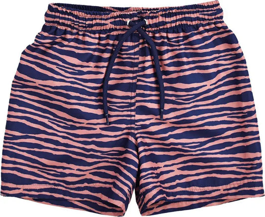 Swim Essentials | Badehose Jungs 98/104 | Blue orange Zebra