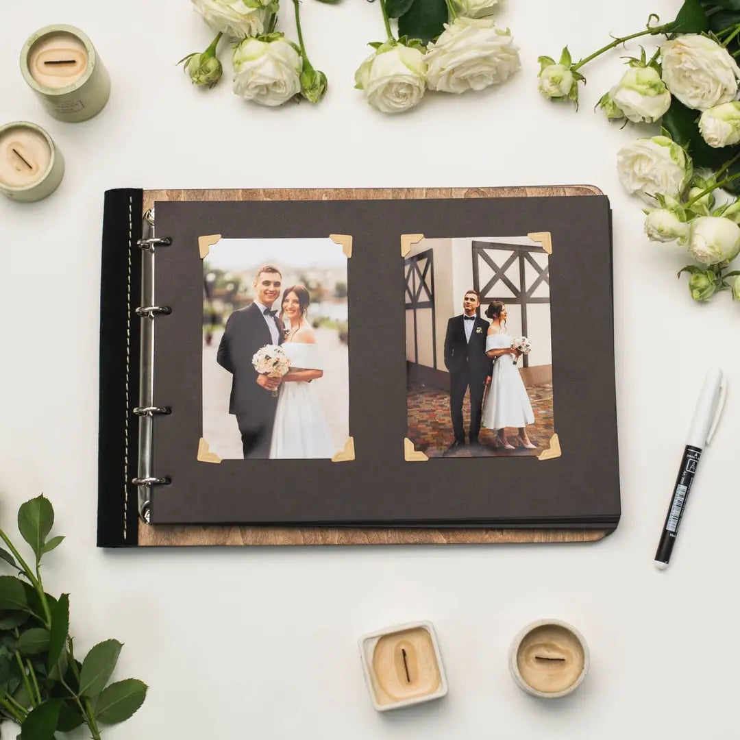 photo labum with leather 