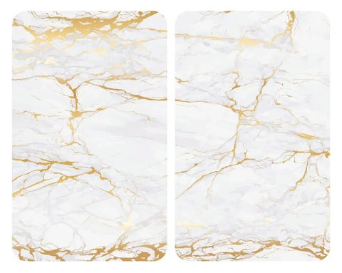 Glasabdeckplatten Marmor/Gold  2er