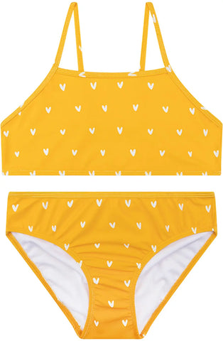 Swim Essentials | Bikini Mädchen 98/104 | Orange Hearts