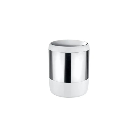Wenko - Swing Lid Bucket Loft 6L Stainless Steel Matte/White - Stylish & Functional 🗑️✨
