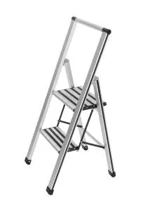 Klappleiter 2 Stufen Aluminium silber matt/schwarz