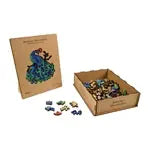 Artefakt Holzpuzzle 2 in 1 Pfau, 132 Teile