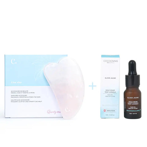 Cocooning Biocosmetics - Duo Gua Sha + Yellow Deluxe Elixir - Unlock Your Glow with Nature's Touch! ✨💆‍♀️