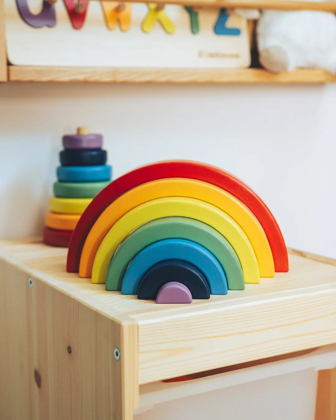 color wooden stacker 